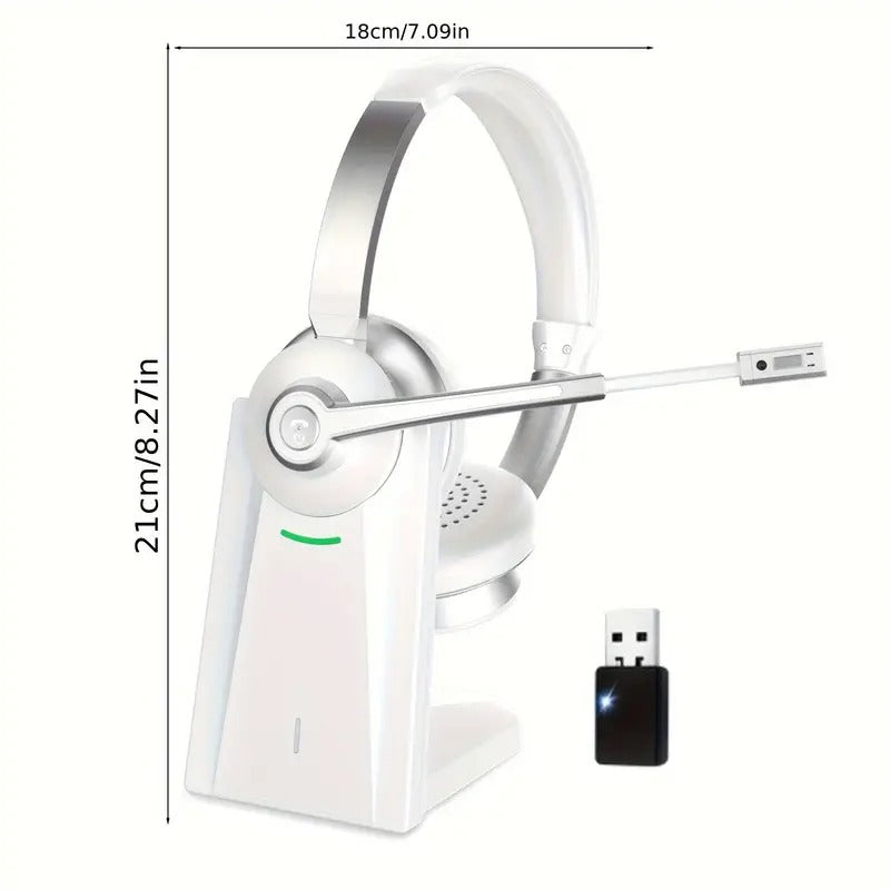 NNETM Wireless Headset with Mic and Charging Dock